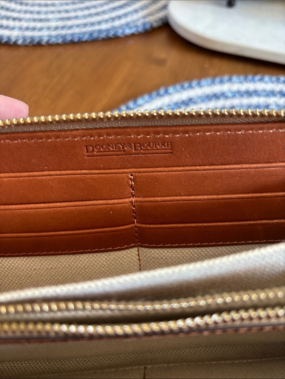 Dooney & Bourke Burgundy Signature Zip Wallet - Picture 5 of 5